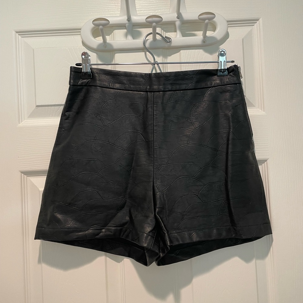 Zara faux leather black shorts